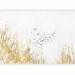 Photo Wallpaper Flying birds - minimalist landscape with golden plant motif 138328 additionalThumb 5