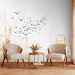 Photo Wallpaper Flying birds - minimalist landscape with golden plant motif 138328