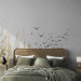 Photo Wallpaper Flying birds - minimalist landscape with golden plant motif 138328 additionalThumb 2