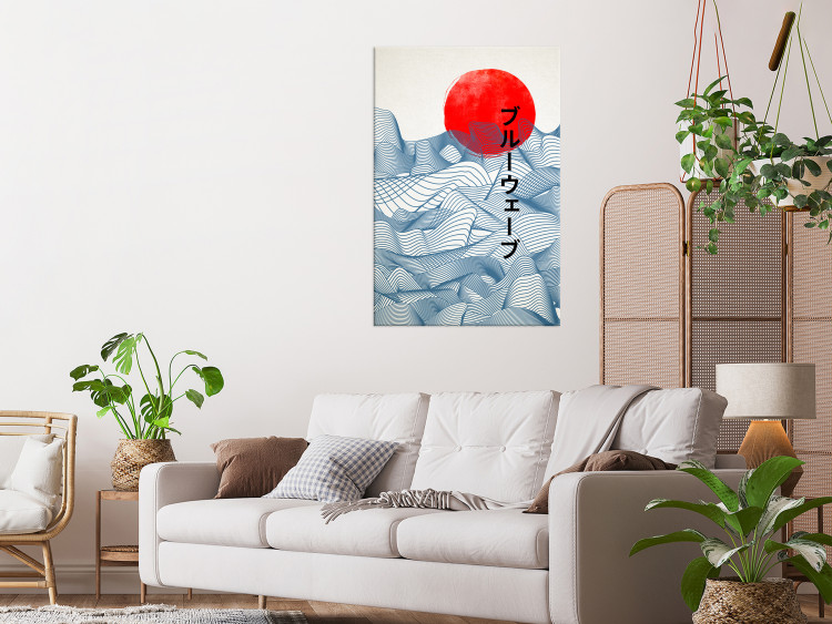 Canvas Print Blue Wave (1-piece) Vertical - Asia-inspired abstraction 142428 additionalImage 3