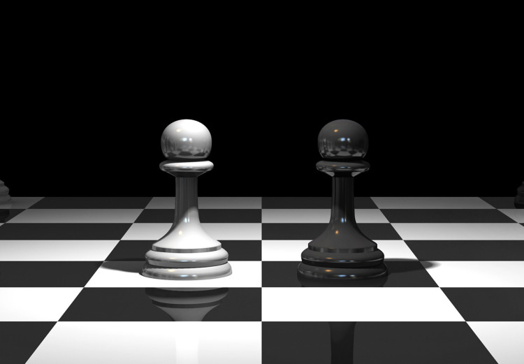Canvas Chess Game (1-piece) Narrow - black and white unique abstraction 142528 additionalImage 4