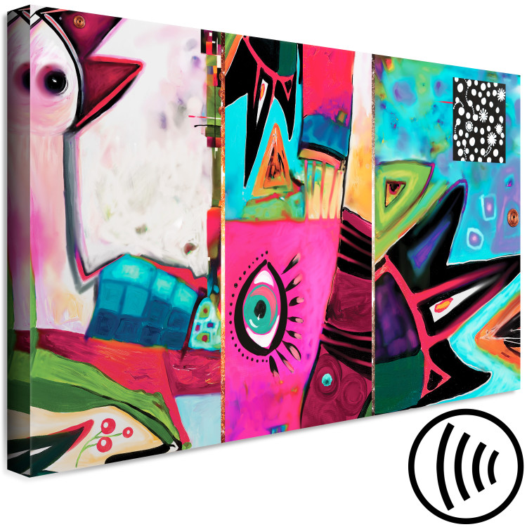 Canvas Print Cheerful Bird (1-piece) - colorful abstraction in unusual shapes 144728 additionalImage 6