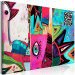 Canvas Print Cheerful Bird (1-piece) - colorful abstraction in unusual shapes 144728 additionalThumb 2
