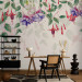 Wall Mural Fuchsia Flowers - Watercolor Dense Climbers of Colorful Plants and Leaves 145528 additionalThumb 4