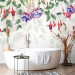 Wall Mural Fuchsia Flowers - Watercolor Dense Climbers of Colorful Plants and Leaves 145528 additionalThumb 8