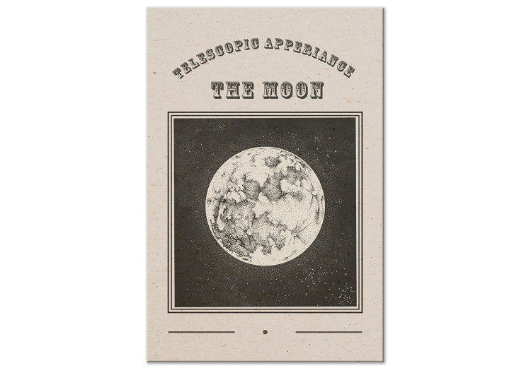 Canvas Moon View - Graphics Stylized as an Old Engraving From the Album 146128