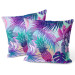 Decorative Velor Pillow Piña colada - neon graphic pattern with tropical flora 147128 additionalThumb 3