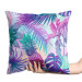 Decorative Velor Pillow Piña colada - neon graphic pattern with tropical flora 147128 additionalThumb 2