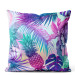 Decorative Velor Pillow Piña colada - neon graphic pattern with tropical flora 147128