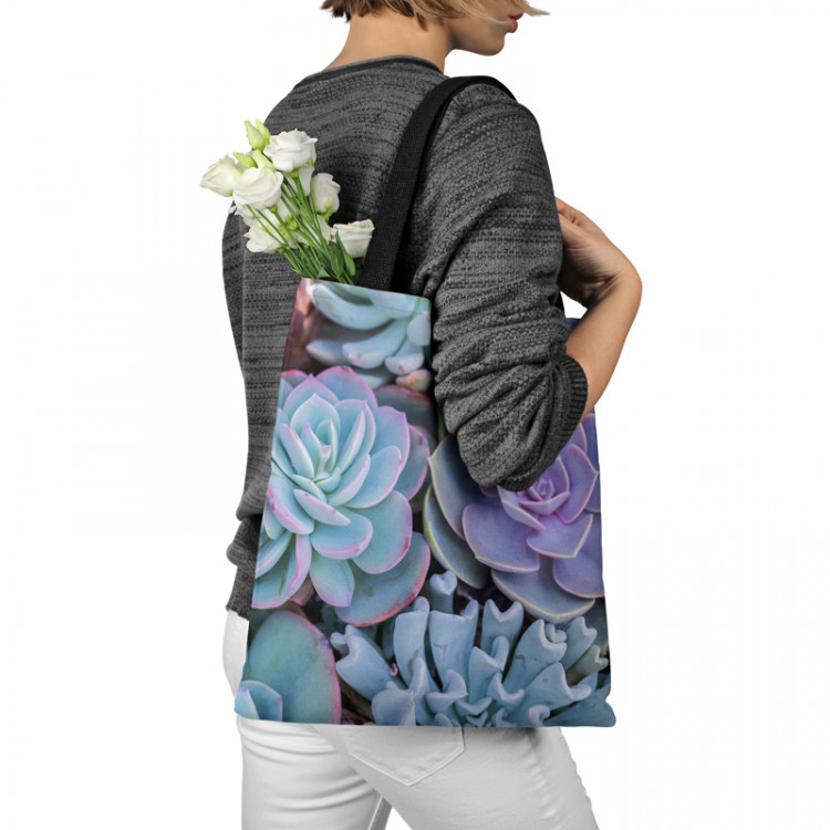 Shopping Bag Blue succulents - a floral composition with rich detailing 147628 additionalImage 3