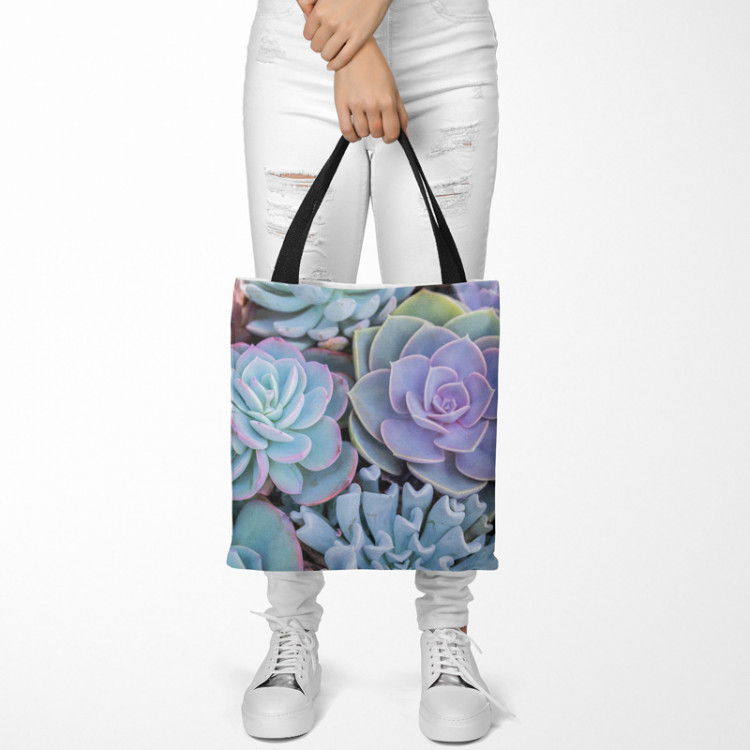 Shopping Bag Blue succulents - a floral composition with rich detailing 147628 additionalImage 2
