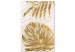 Canvas Golden Leaves With a Monstera - Elegant Plants With a Festive Atmosphere 148428