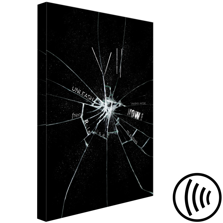 Canvas Seven Sins (1-piece) - abstraction in cracked glass and inscriptions 148828 additionalImage 6