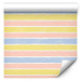 Modern Wallpaper Pastel Pattern - Pink, Yellow and Blue Stripes on a White Background 150028 additionalThumb 1