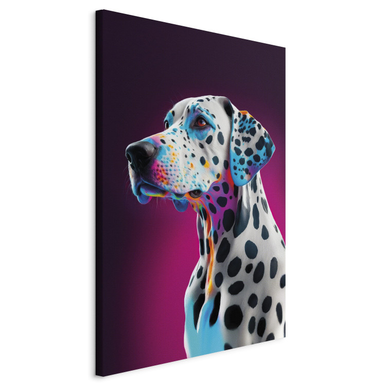 Canvas Art Print AI Dalmatian Dog - Spotted Animal in a Pink Room - Vertical 150228 additionalImage 2