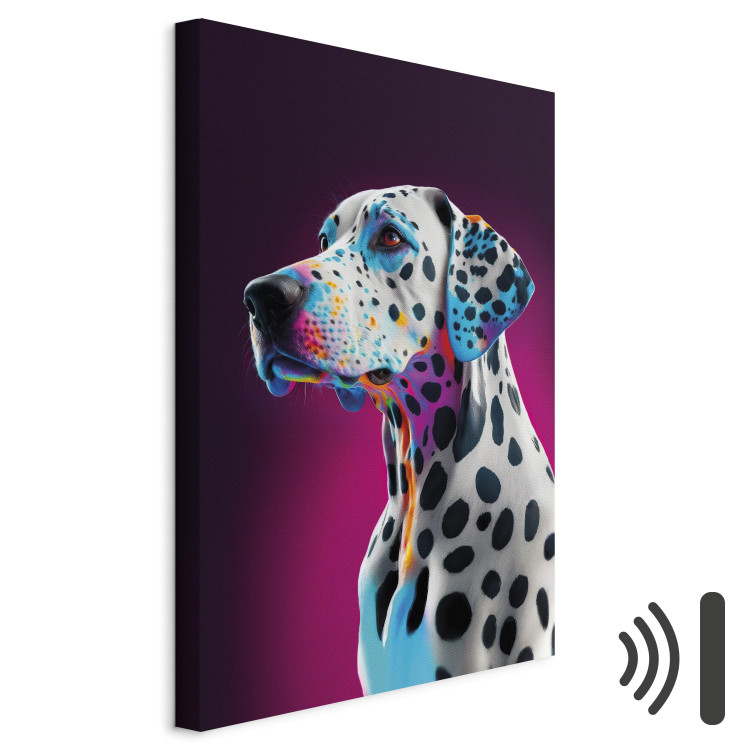 Canvas Art Print AI Dalmatian Dog - Spotted Animal in a Pink Room - Vertical 150228 additionalImage 8