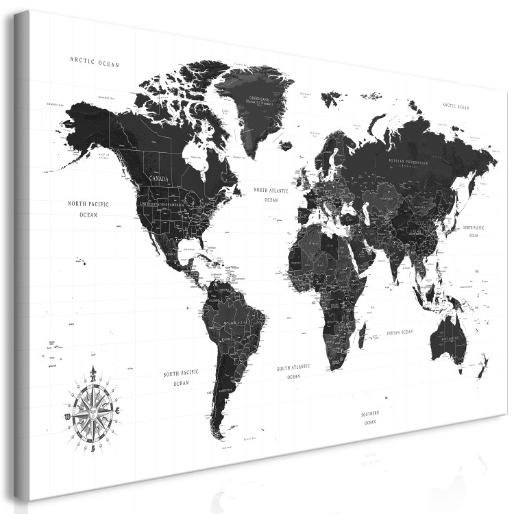Large canvas print Black and White Map II [Large Format] 150628 additionalImage 2