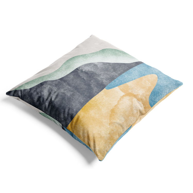 Decorative Velor Pillow Waving Shapes - Organic Composition Made of Colorful Forms 151328 additionalImage 4