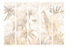Folding Screen Tropical Safari - Wild Animals in Beige Shades on a White Background II [Room Dividers] 151728 additionalThumb 3