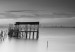 Canvas Art Print Black and White Landscape - Pier on the Lake at Sunset 151828 additionalThumb 4