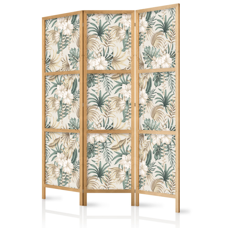 Room Divider Blooming Wildness - Tropical Plants on a Beige Background [Room Dividers] 152028 additionalImage 5