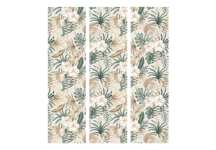 Room Divider Blooming Wildness - Tropical Plants on a Beige Background [Room Dividers] 152028 additionalImage 7