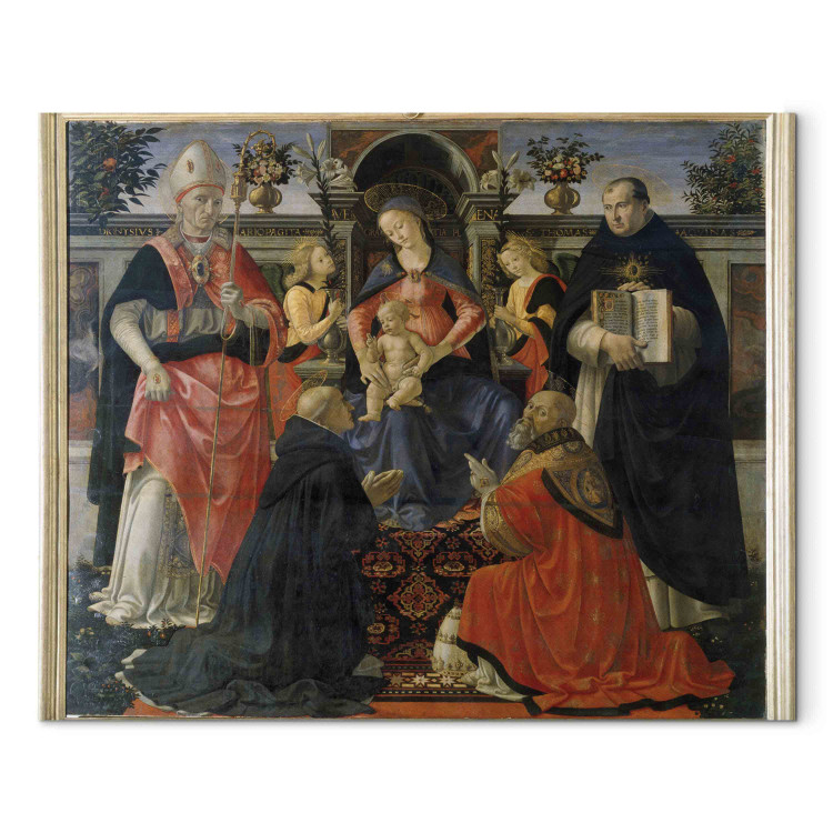 Art Reproduction Enthroned Madonna and Child with Saints Dionysius Areopagita, Dominic, Clemens and Thomas Aquinas 158728