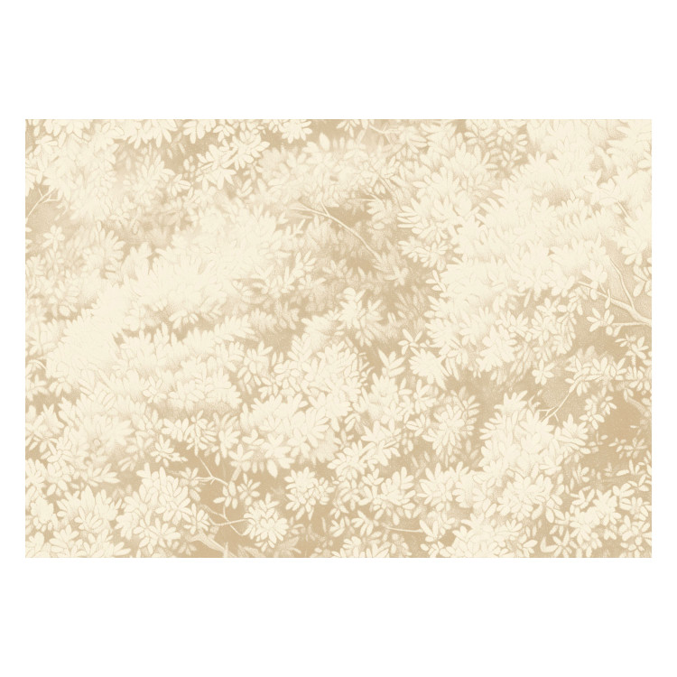 Photo Wallpaper Leaf Texture - Delicate Drawing In Retro Style and Sepia Colors 159928 additionalImage 1