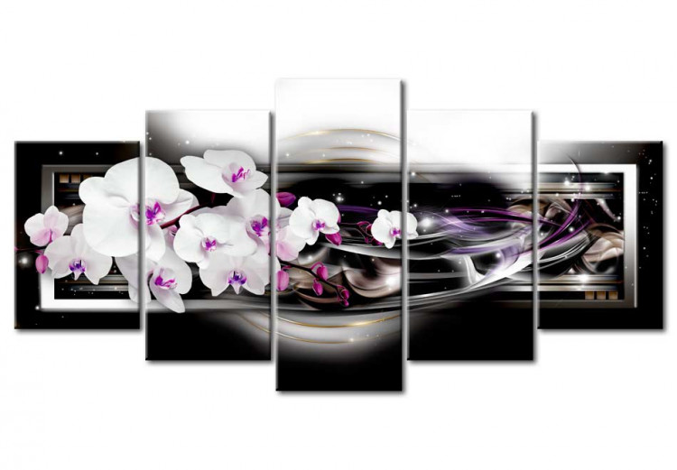 Canvas Print Orchids on a black background 50028