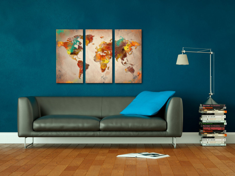 Canvas Print Painted World - triptych 55428 additionalImage 3