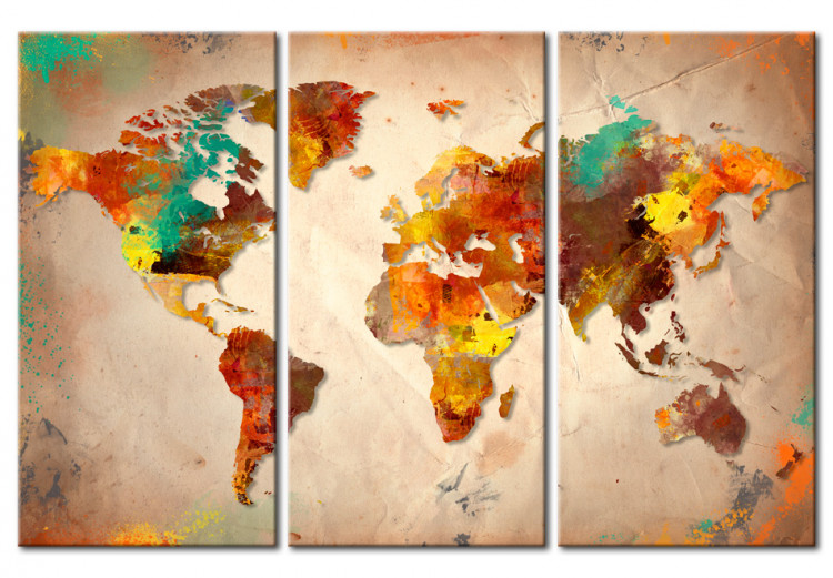 Canvas Print Painted World - triptych 55428