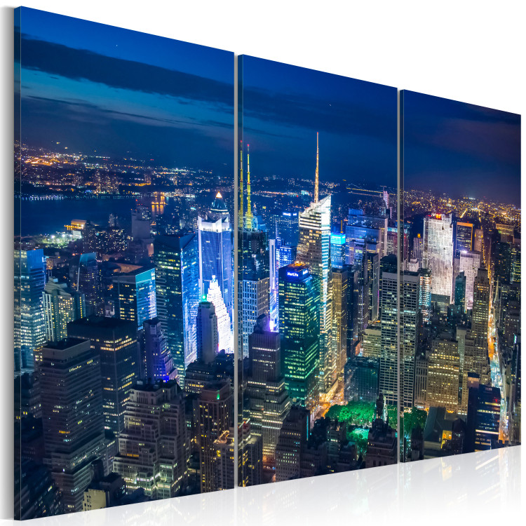 Canvas Print New York at night - aerial panorama of the American city 58328 additionalImage 2