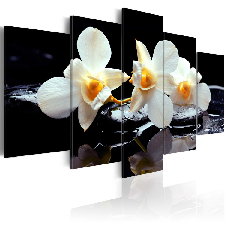 Canvas Print Orchids with orange accent 58528 additionalImage 2