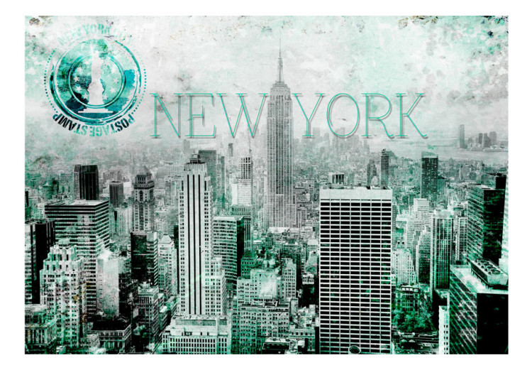 Wall Mural Emerald New York - Capture of Architecture with Text and Stamp 61528 additionalImage 1