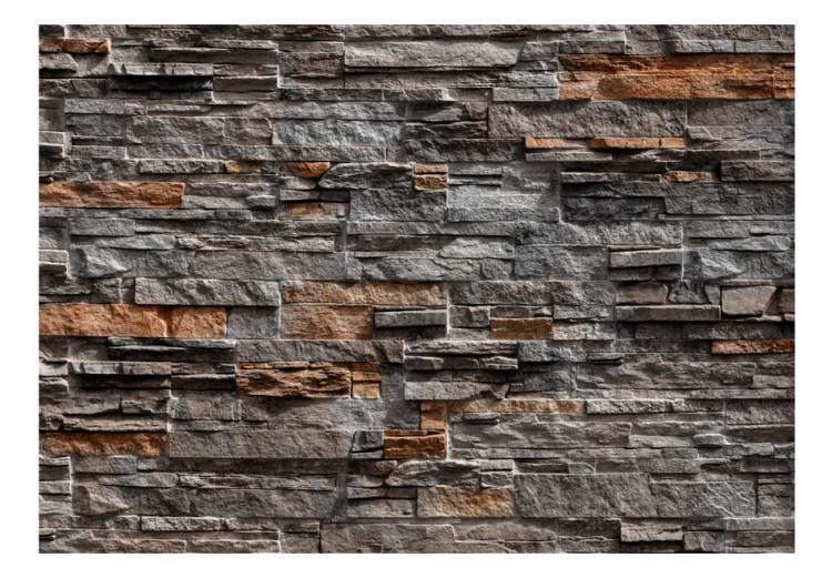 Wall Mural Dark façade - background with stone textures and bronze elements 92028 additionalImage 1