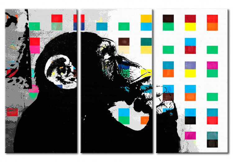 Canvas Print The Thinker Monkey by Banksy 94328