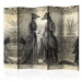 Folding Screen Conversation - women's silhouettes with wild animal heads in retro motif 95328