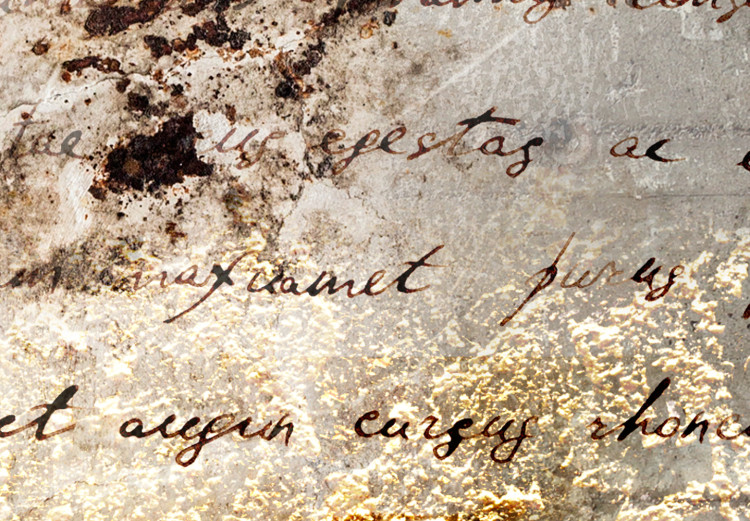 Canvas Print Golden Dandelion (5-piece) - Composition with Inscriptions on Concrete 98628 additionalImage 4