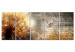 Canvas Print Golden Dandelion (5-piece) - Composition with Inscriptions on Concrete 98628