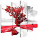 Canvas Print Tree near the Road (5 Parts) Red 107738 additionalThumb 2
