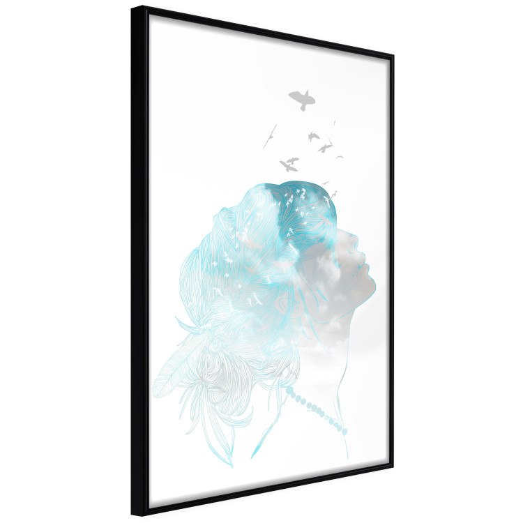 Wall Poster Look at the Sky - Scandinavian composition with a woman's face and birds 114438 additionalImage 10