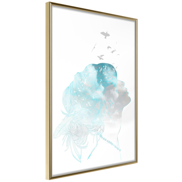 Wall Poster Look at the Sky - Scandinavian composition with a woman's face and birds 114438 additionalImage 12