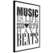 Wall Poster Music Is Life - composition with black and white texts and a heart between them 114738 additionalThumb 10