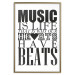 Wall Poster Music Is Life - composition with black and white texts and a heart between them 114738 additionalThumb 16