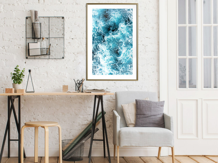 Wall Poster Sea Current - nautical composition with foamy sea waves 115238 additionalImage 13