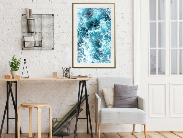 Wall Poster Sea Current - nautical composition with foamy sea waves 115238 additionalImage 22