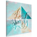 Canvas Philosophy of Life (1-part) - Triangular Elements on Wooden Background 116338 additionalThumb 2