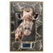 Wall Poster Giraffe - animal portrait on a patterned background with a motif of golden leaves 116438 additionalThumb 20