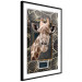 Wall Poster Giraffe - animal portrait on a patterned background with a motif of golden leaves 116438 additionalThumb 11