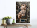 Wall Poster Giraffe - animal portrait on a patterned background with a motif of golden leaves 116438 additionalThumb 17